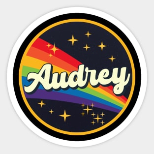 Audrey // Rainbow In Space Vintage Style Sticker